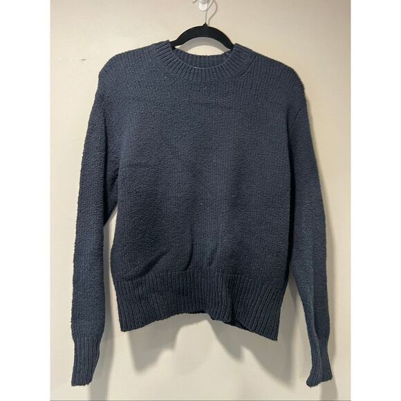 Vince Women's Midnight Blue Cotton Blend Mockneck Pullover Sweater Medium NWOT - Picture 5 of 10